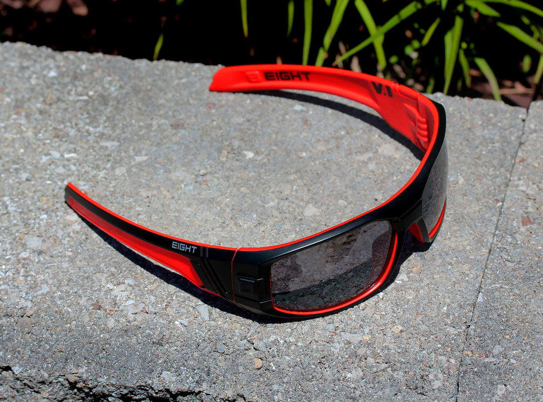 V.1 Matte Black Red Polarized EIGHT